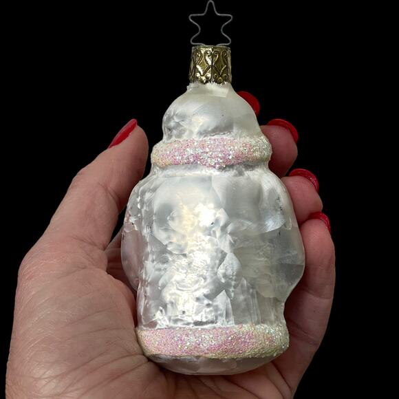 Vintage Inge Glas Ornament Father Frost White Santa Mercury Glass Germany 4096? - Picture 6 of 16